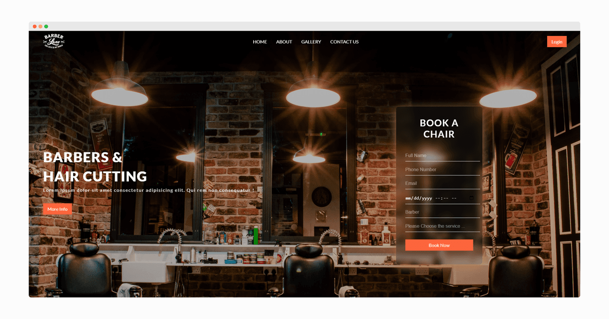 Mockup Of BookMeBarber App