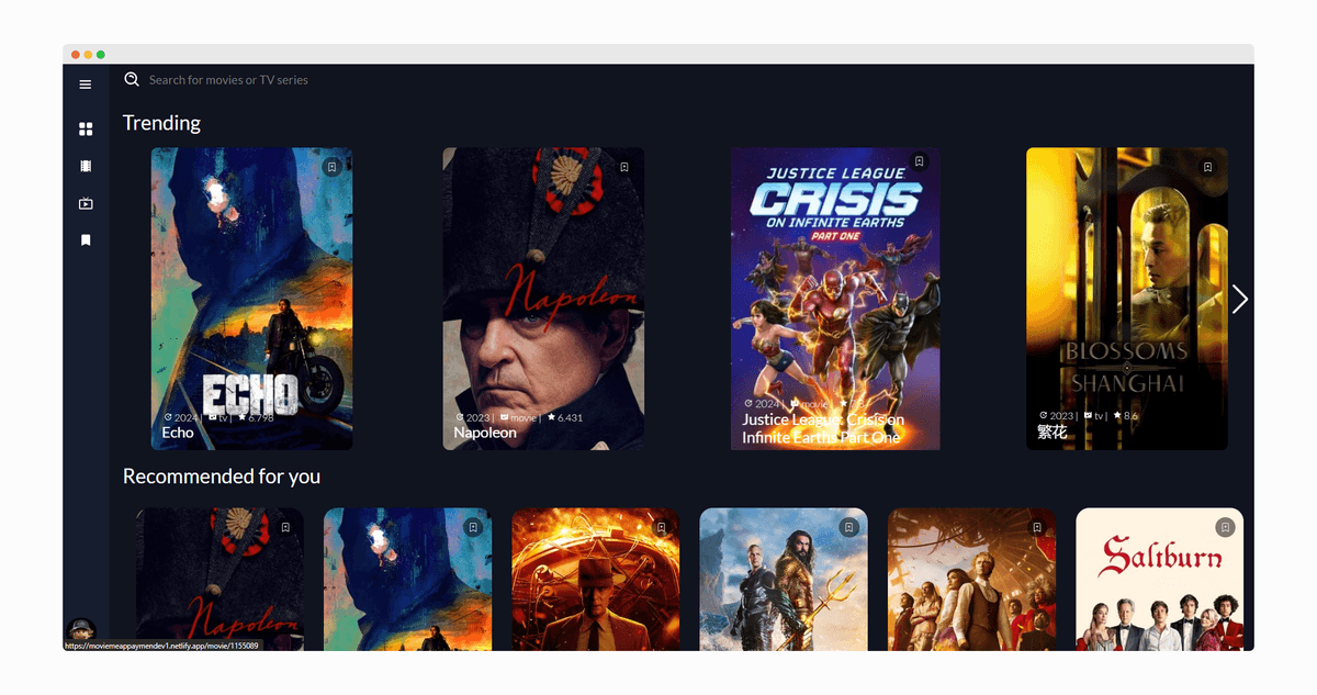 Mockup Of MovieMe App